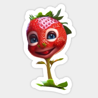 Funny cute strawberry Sticker